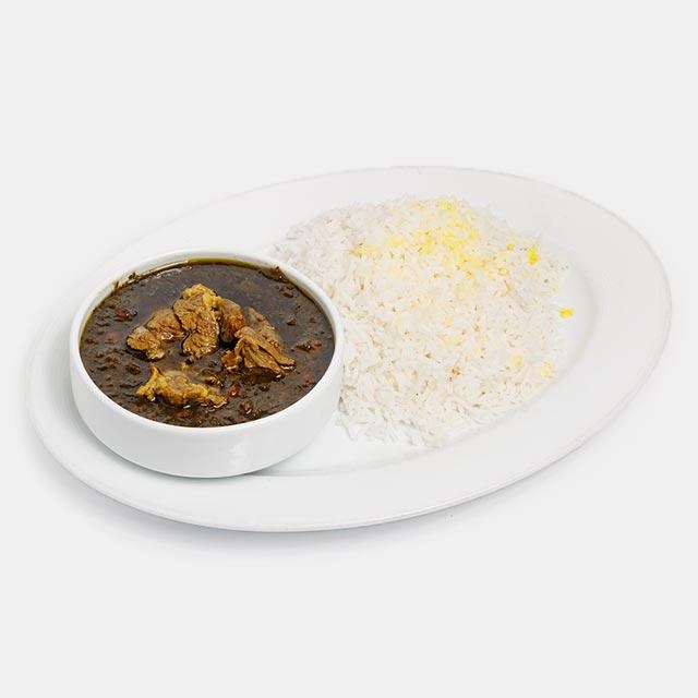 چلو قورمه سبزی اقتصادی